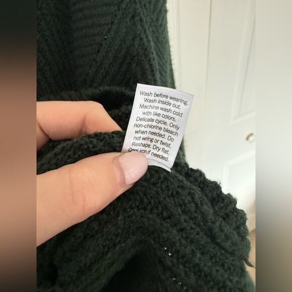 Sonoma Dark Green Cotton Blend Knit Crewneck Sweater Forest Green Size XL - Picture 6 of 7